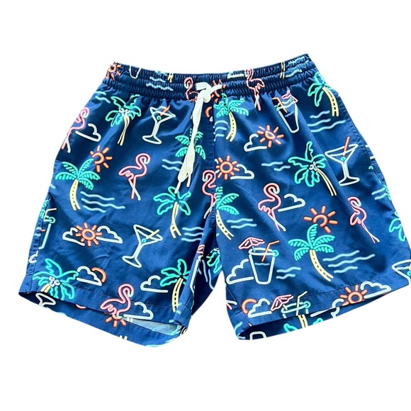 chubbies Other - Chubbies The Neon Lights Classic Swim Trunk Navy‎ and Green Shorts Size Small
